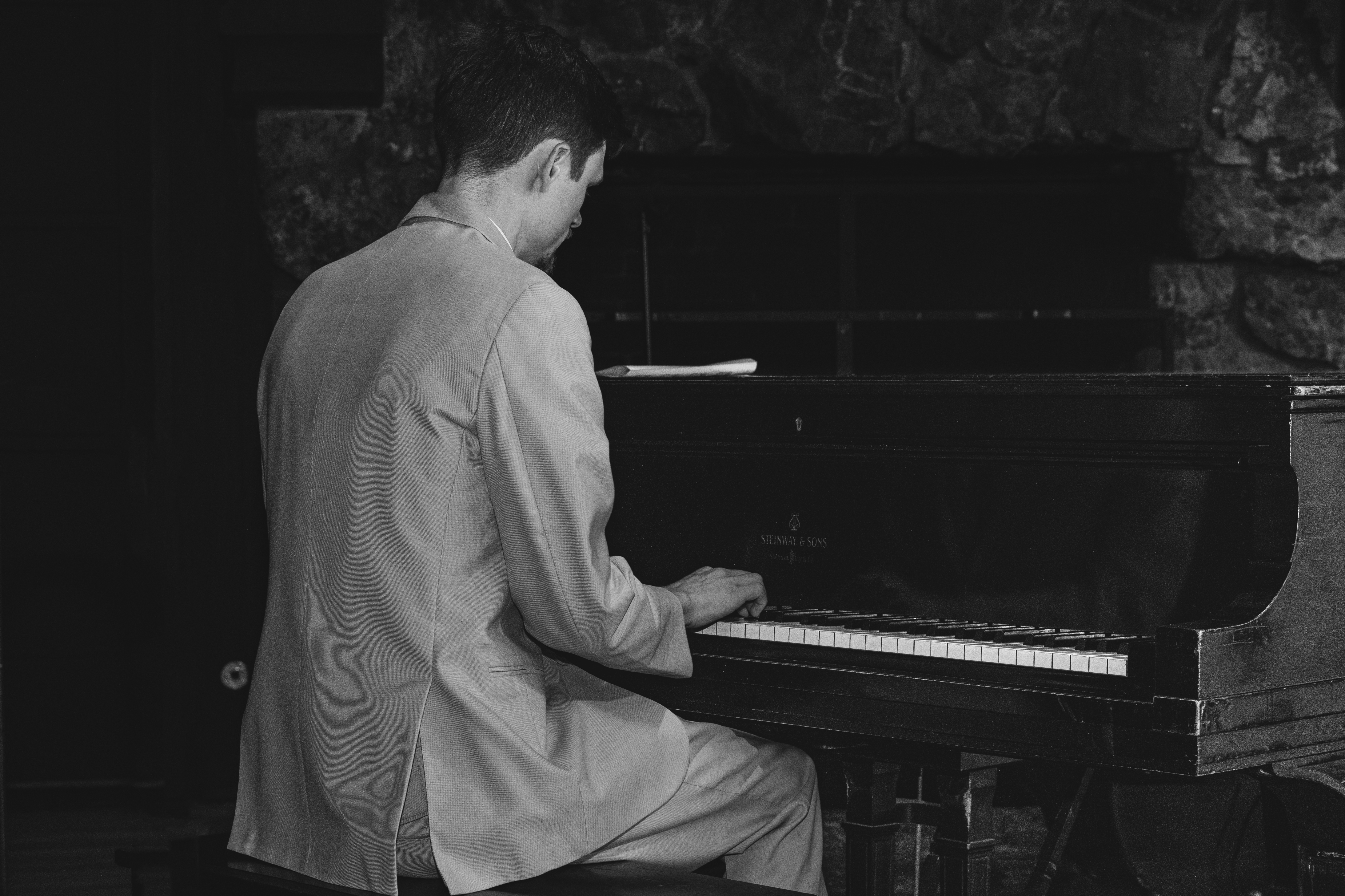 Austin playing the piano.