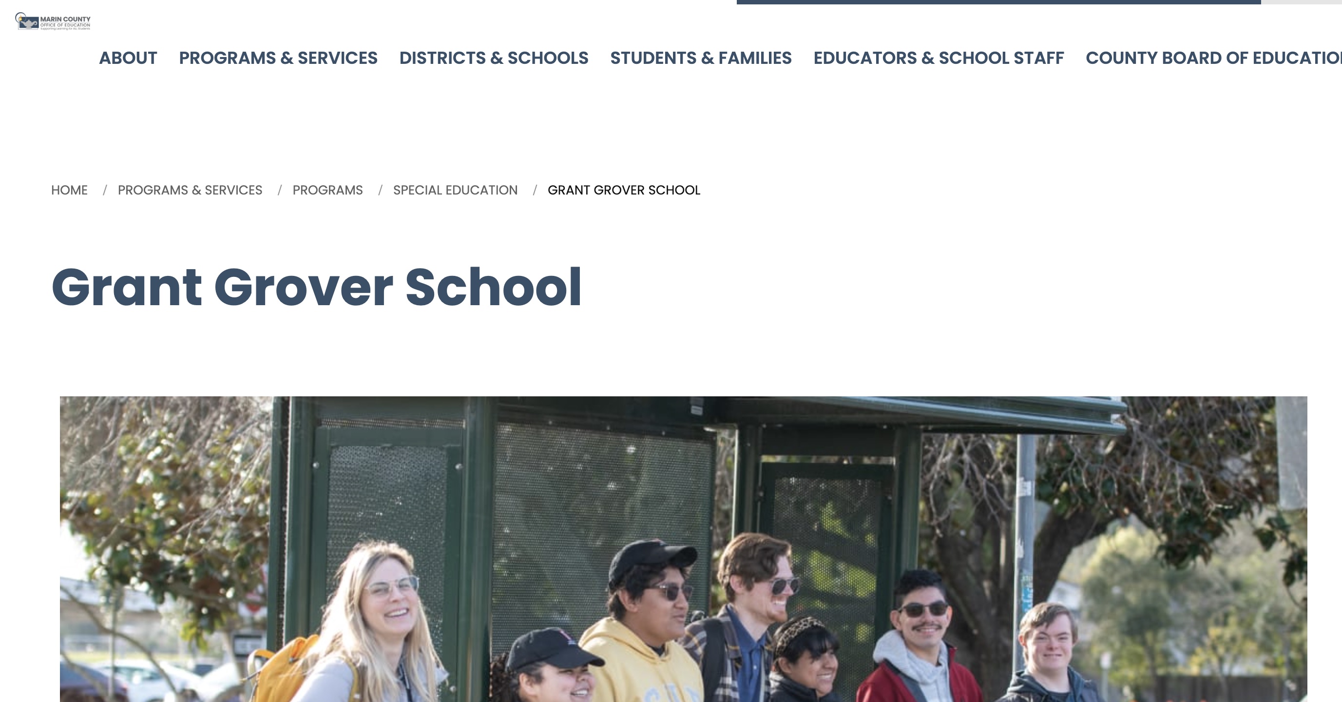 Grant Grover School, Marin County Office of Education website thumbnail